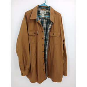 Vintage LL Bean Flannel Lined Canvas Chore Field Barn Shacket 2XL Jacket